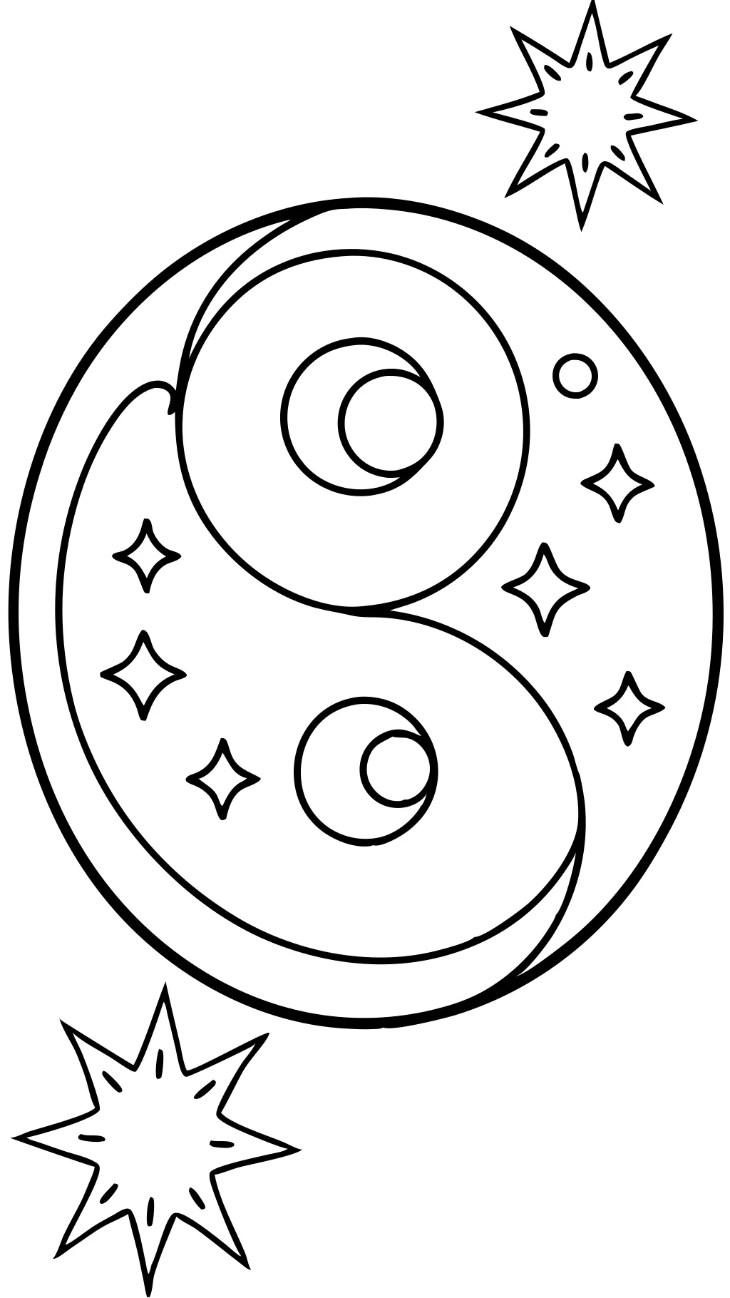 easy yin yang coloring pages